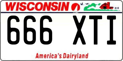 WI license plate 666XTI