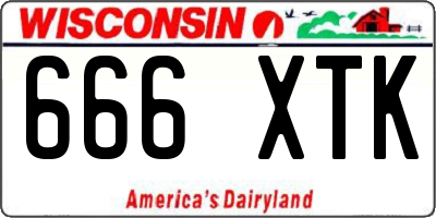 WI license plate 666XTK