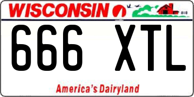 WI license plate 666XTL