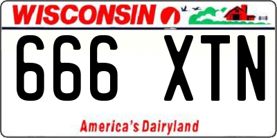 WI license plate 666XTN