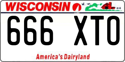 WI license plate 666XTO