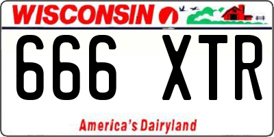 WI license plate 666XTR