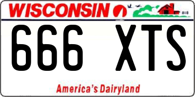 WI license plate 666XTS