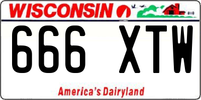 WI license plate 666XTW