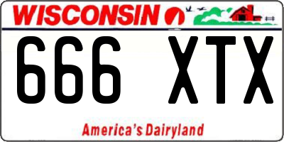 WI license plate 666XTX