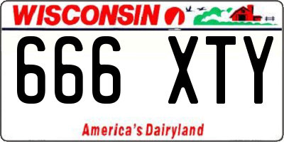 WI license plate 666XTY