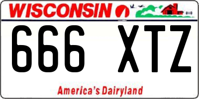 WI license plate 666XTZ
