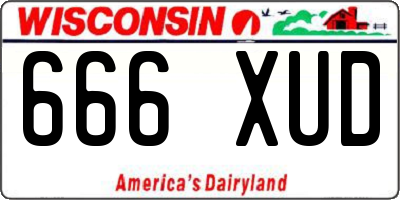 WI license plate 666XUD