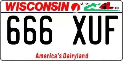 WI license plate 666XUF