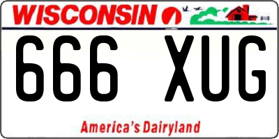 WI license plate 666XUG