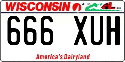 WI license plate 666XUH