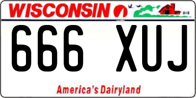 WI license plate 666XUJ