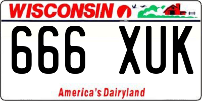 WI license plate 666XUK