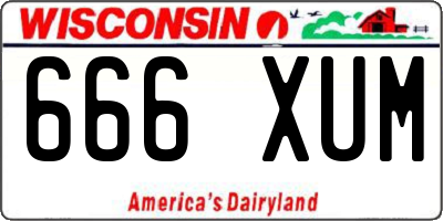 WI license plate 666XUM