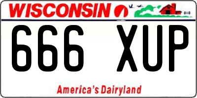WI license plate 666XUP