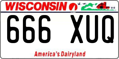 WI license plate 666XUQ