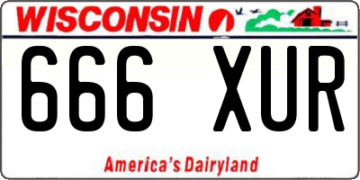 WI license plate 666XUR