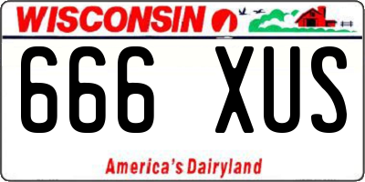 WI license plate 666XUS