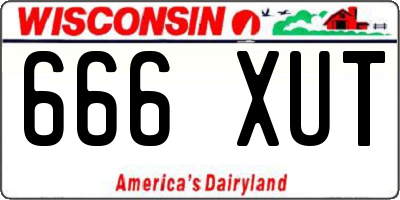 WI license plate 666XUT