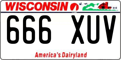 WI license plate 666XUV
