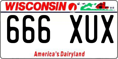 WI license plate 666XUX