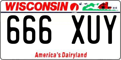 WI license plate 666XUY
