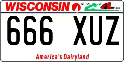 WI license plate 666XUZ
