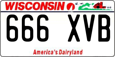 WI license plate 666XVB