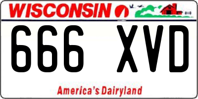 WI license plate 666XVD