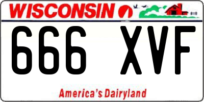 WI license plate 666XVF