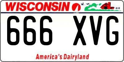 WI license plate 666XVG