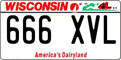 WI license plate 666XVL