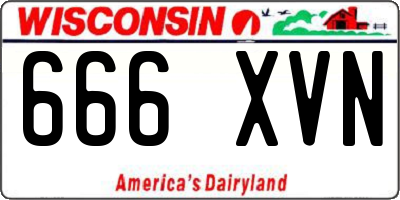 WI license plate 666XVN