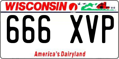 WI license plate 666XVP
