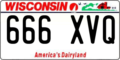 WI license plate 666XVQ