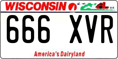 WI license plate 666XVR