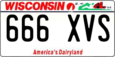 WI license plate 666XVS