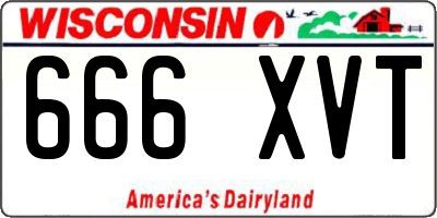 WI license plate 666XVT