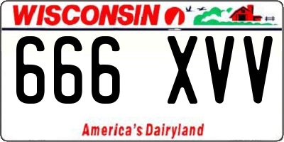 WI license plate 666XVV