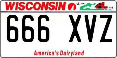 WI license plate 666XVZ