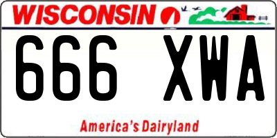 WI license plate 666XWA