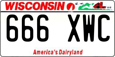 WI license plate 666XWC