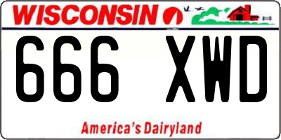 WI license plate 666XWD