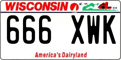 WI license plate 666XWK