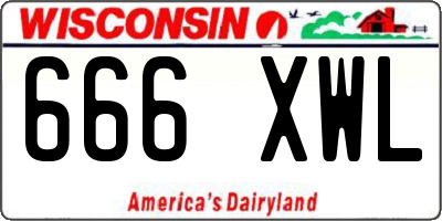 WI license plate 666XWL