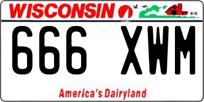 WI license plate 666XWM