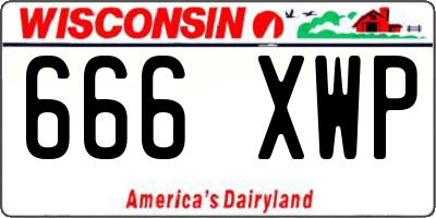 WI license plate 666XWP