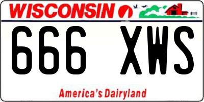 WI license plate 666XWS