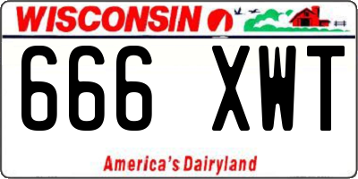 WI license plate 666XWT
