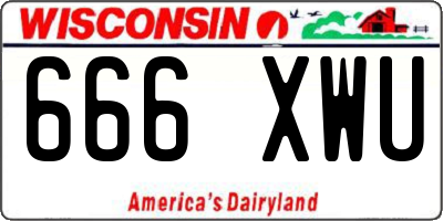 WI license plate 666XWU
